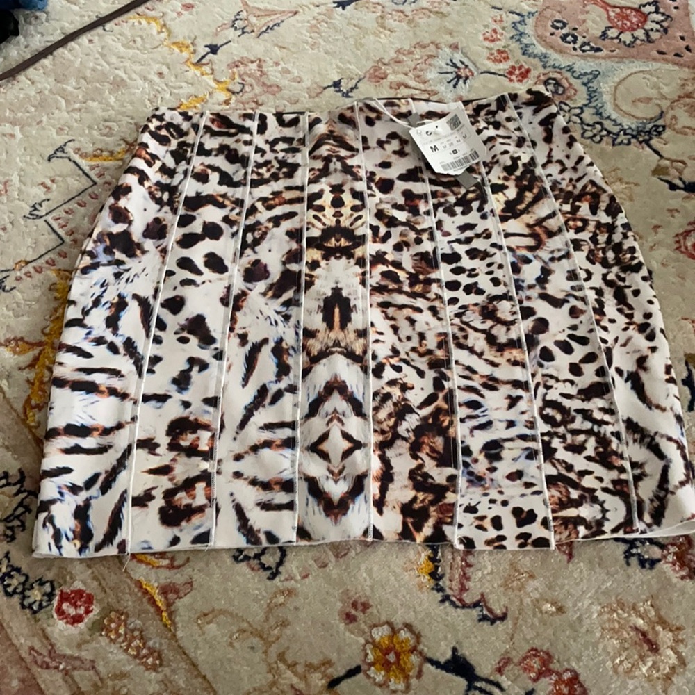 Zara print mini skirt